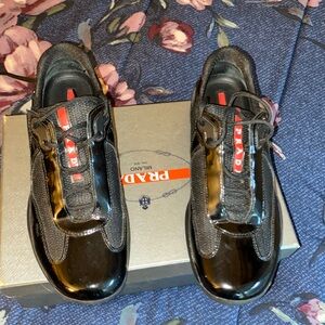 Black Low-top Patent Leather World Cup Sneakers